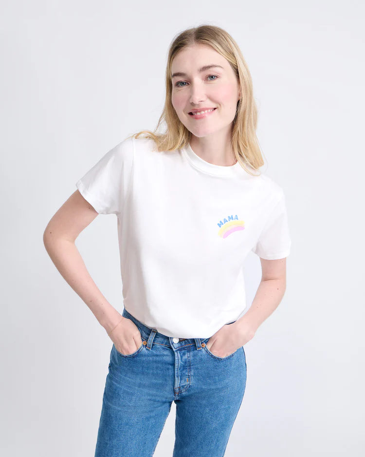 Joanne Tee-Shirt “Mama Rainbow” Cream & Multicolor