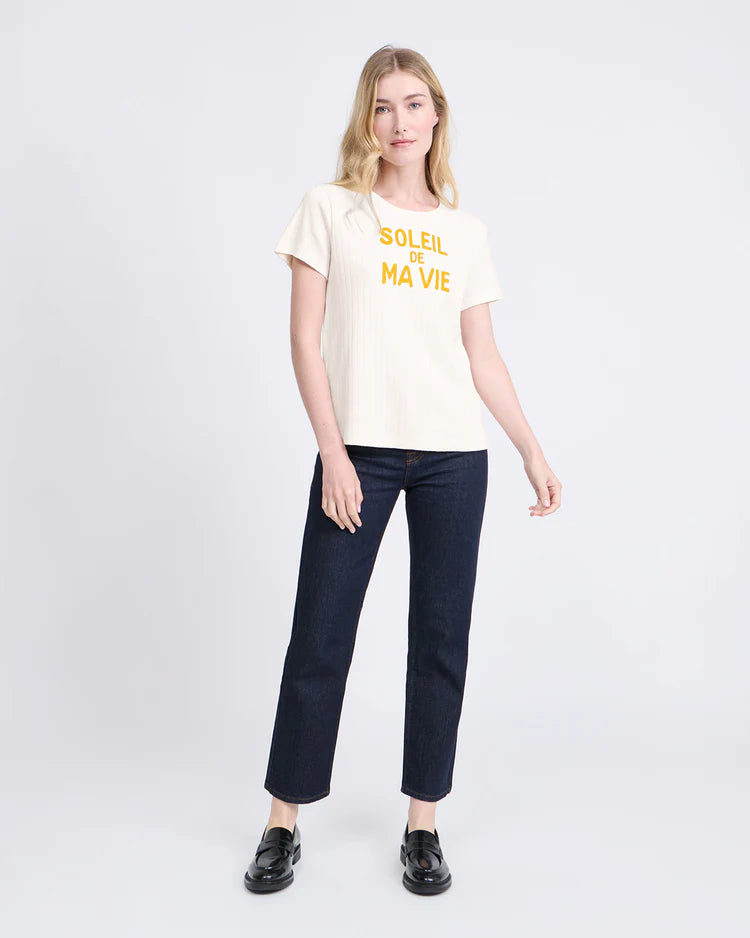 Jeanne Tee-Shirt “Soleil de ma vie” Cream & Yellow