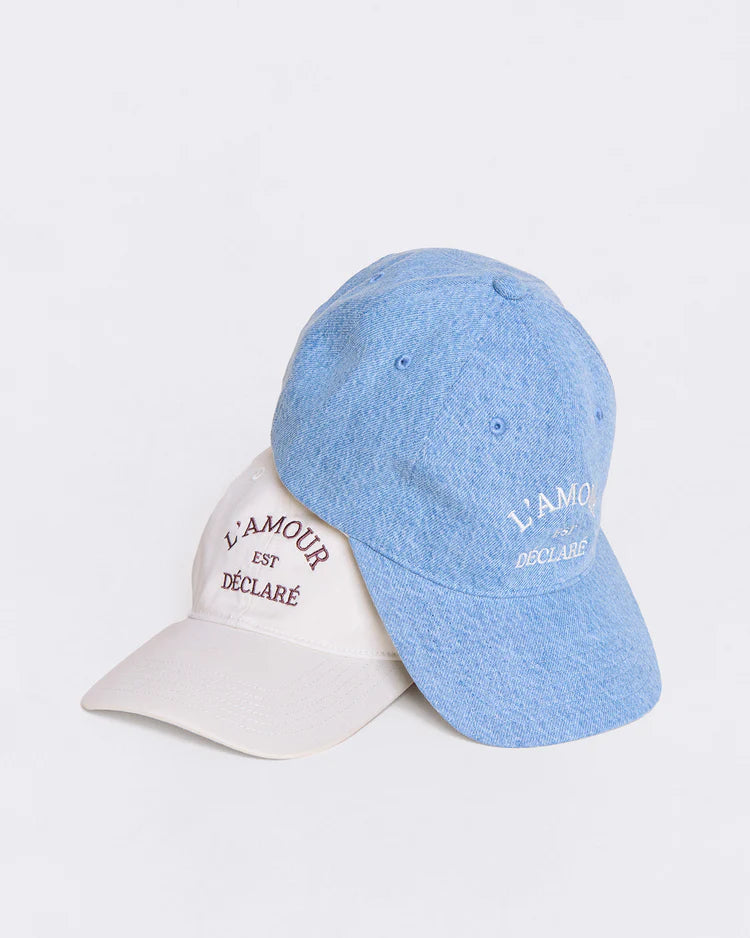 Embroidered cap "Lamour est déclaré" Cream & chocolate