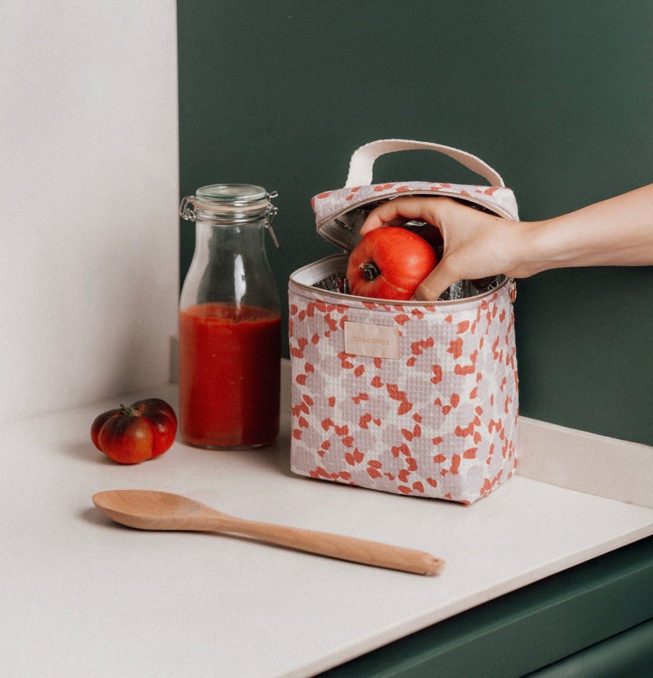 Insulated baby bottle & lunch bag concerto opera - Green sakura
