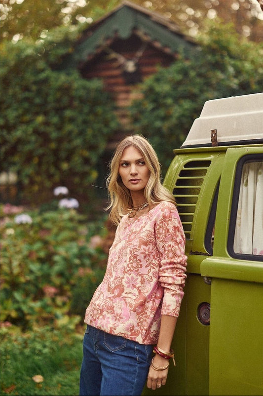 Margot Sweater Reversible Print Cashmere