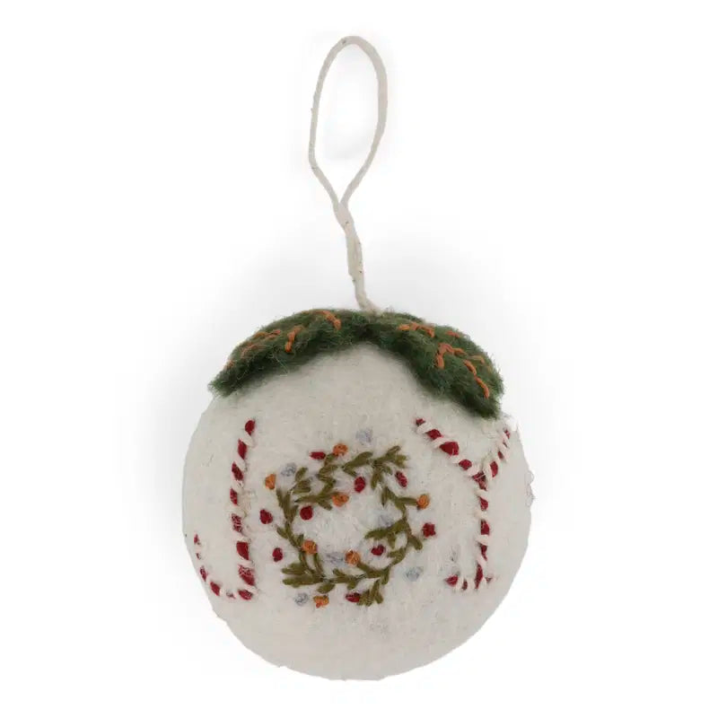 Christmas Bauble White with Joy ornament
