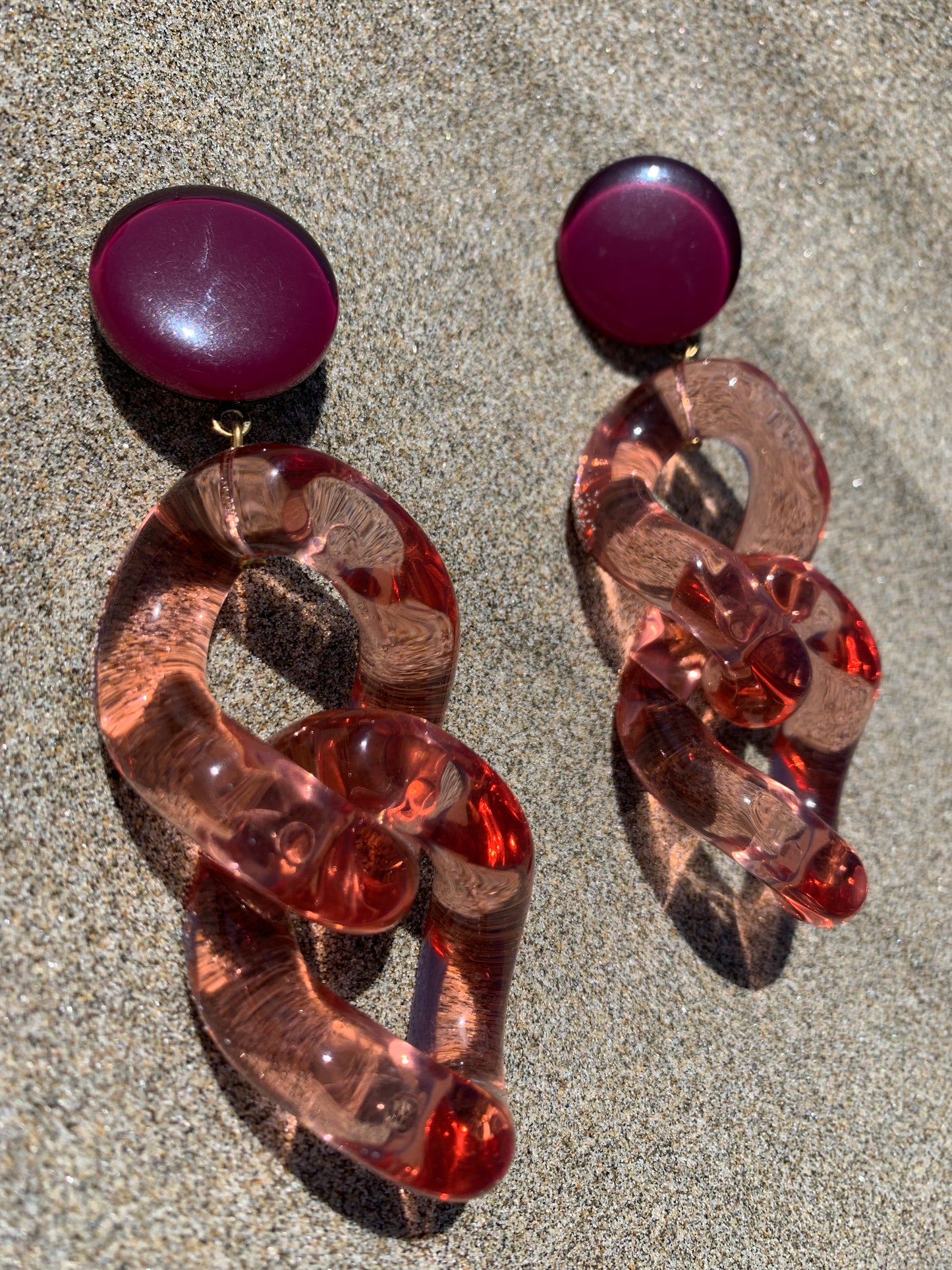 Maille Earrings Transluent Pink