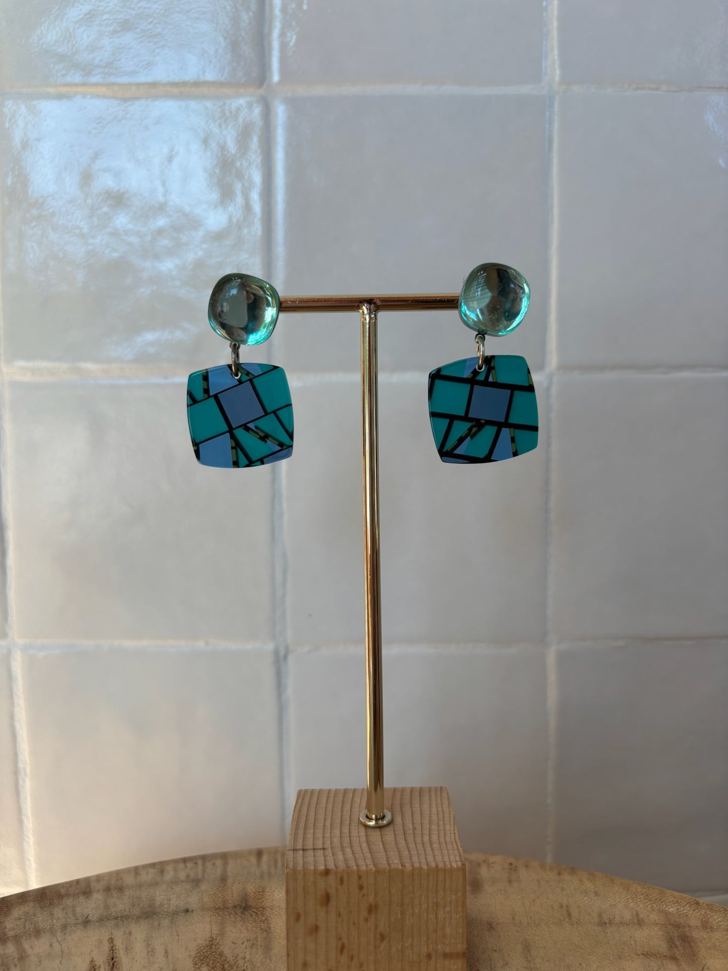 Helena earrings acetate blue