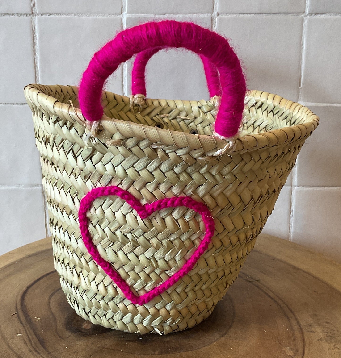 Moroccan Basket Bag Heart Countour