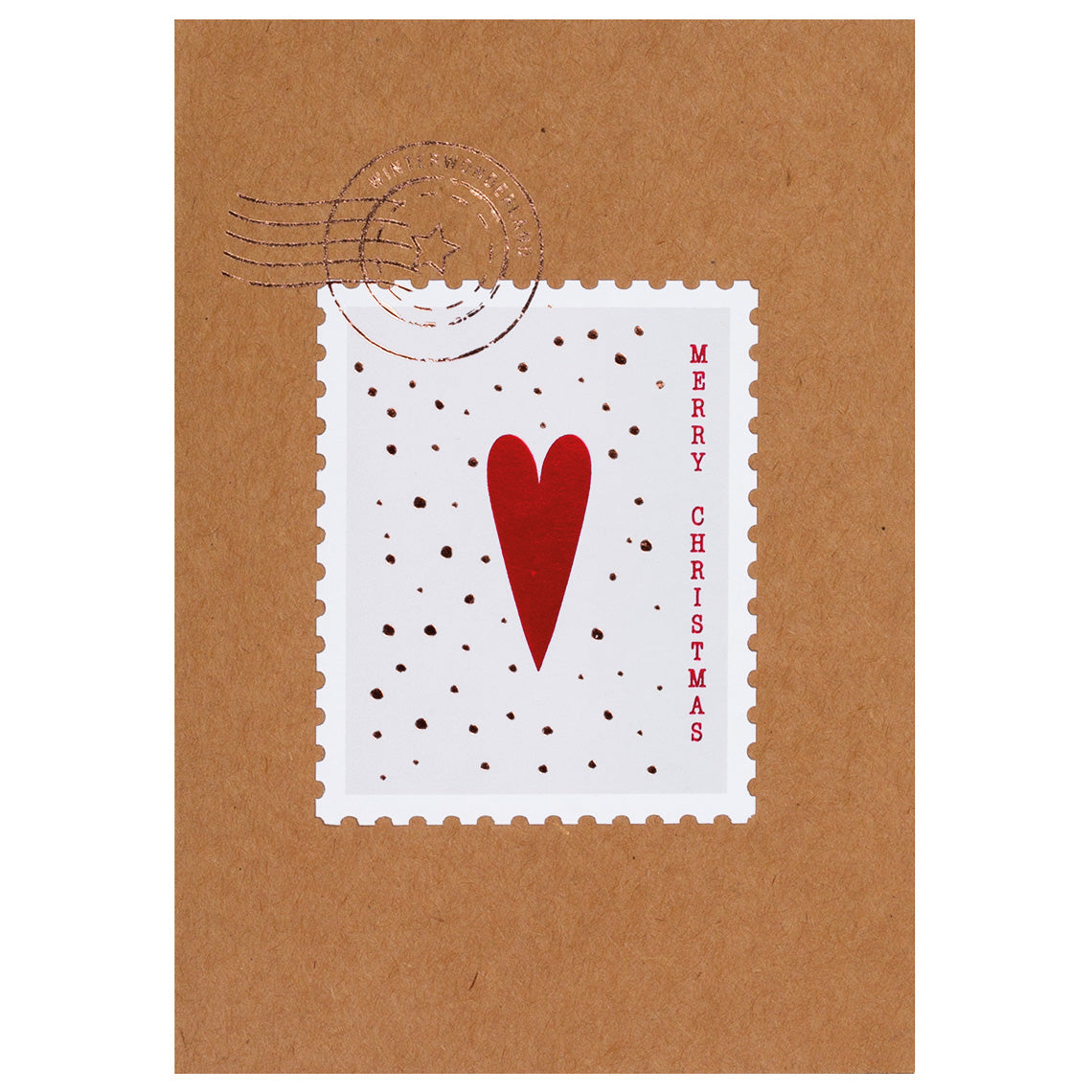 Post stamp Merry Christmas Greetings Card