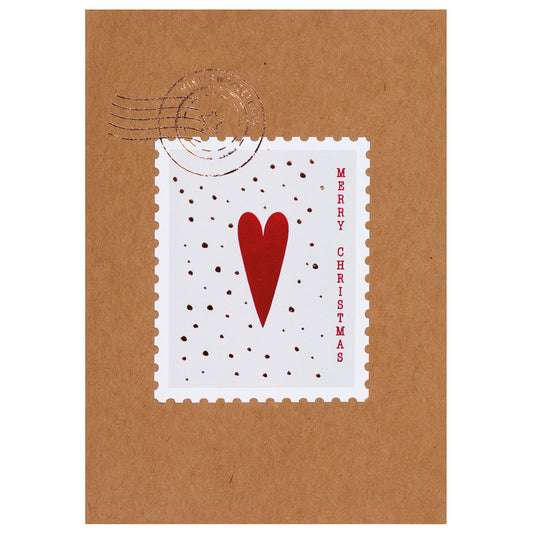 Post stamp Merry Christmas Greetings Card