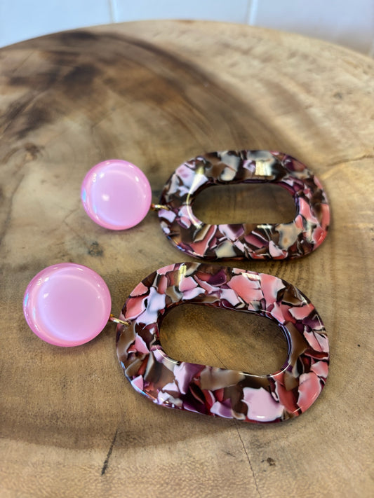 Messe B earrings acetate pink