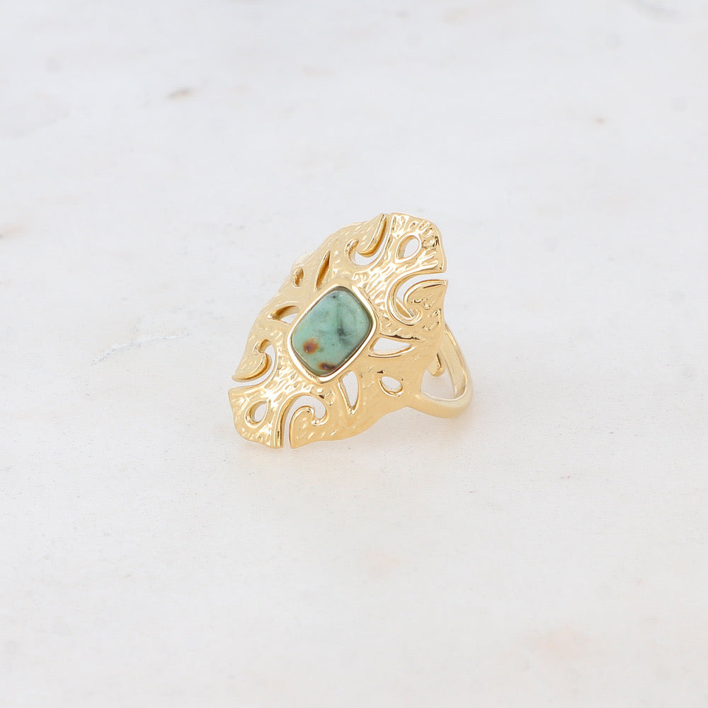 Selina Gold Ring African Turquoise