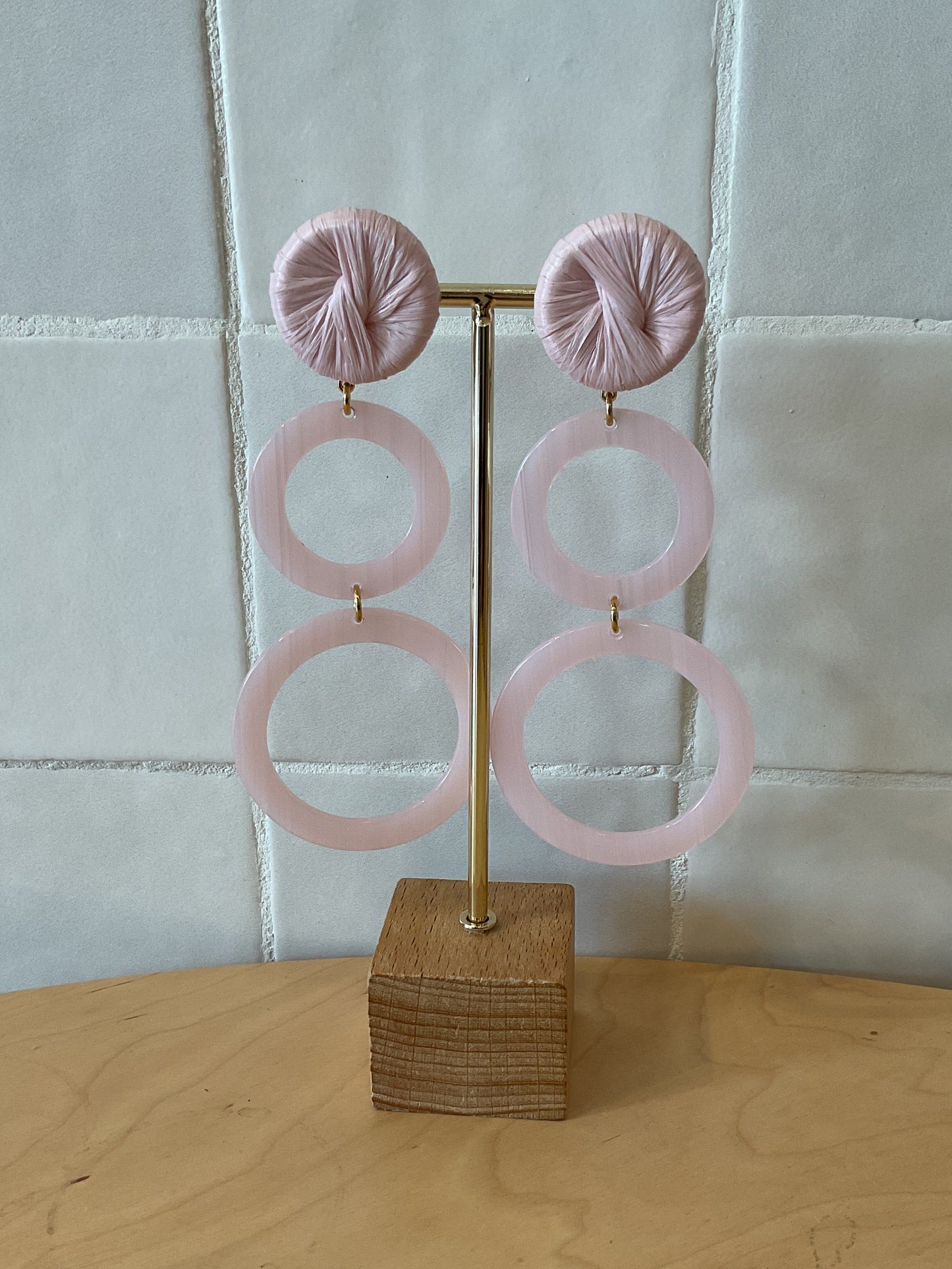 Long Lia Earrings Light Pink