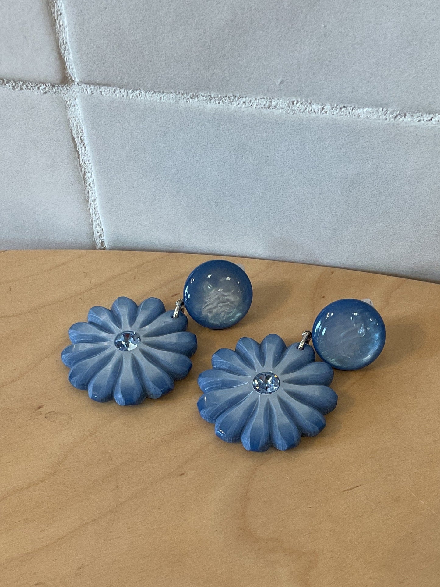 Pensée xs pierced Earrings Flower blue