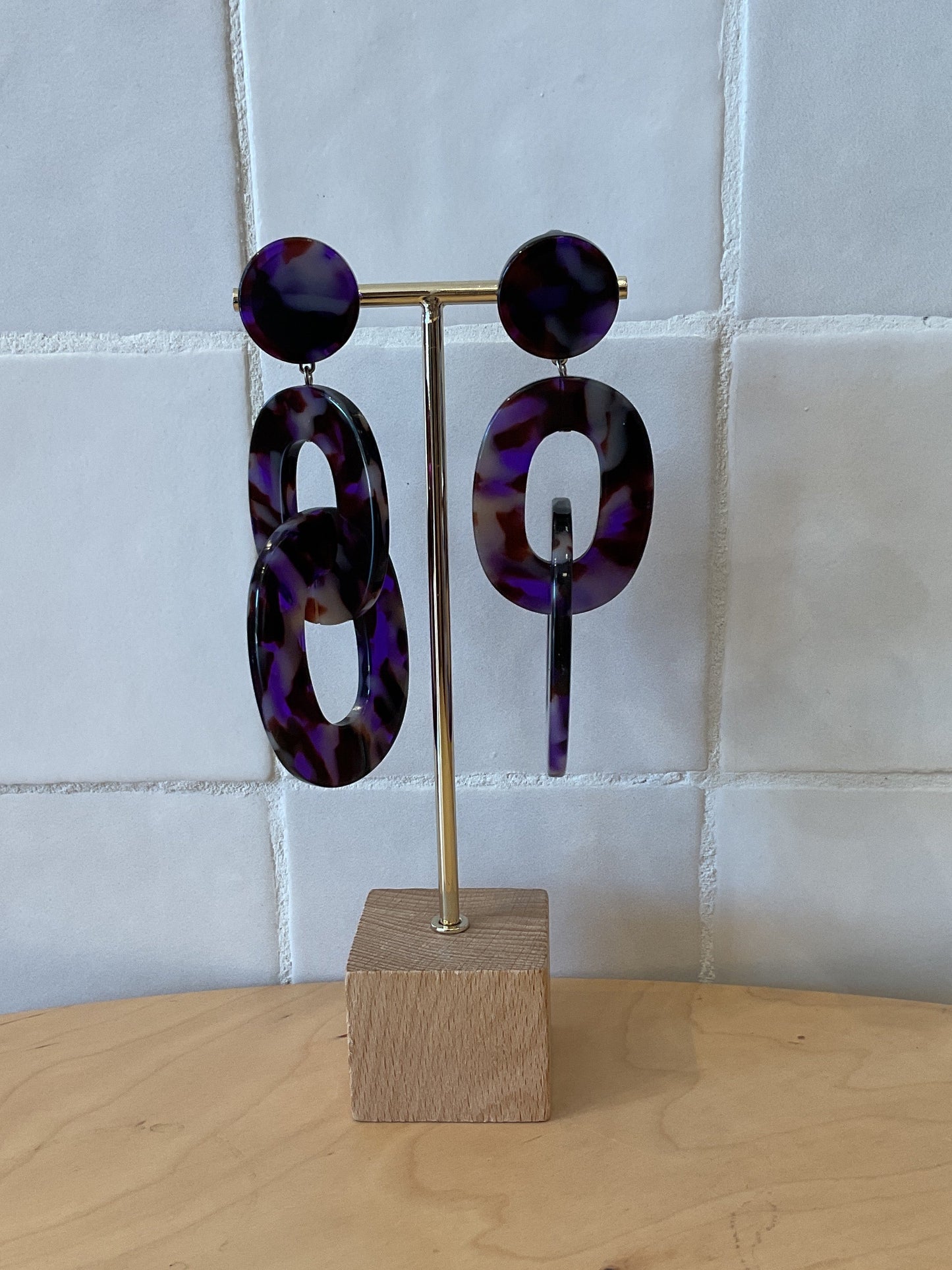 Nina maille earrings acetate purple