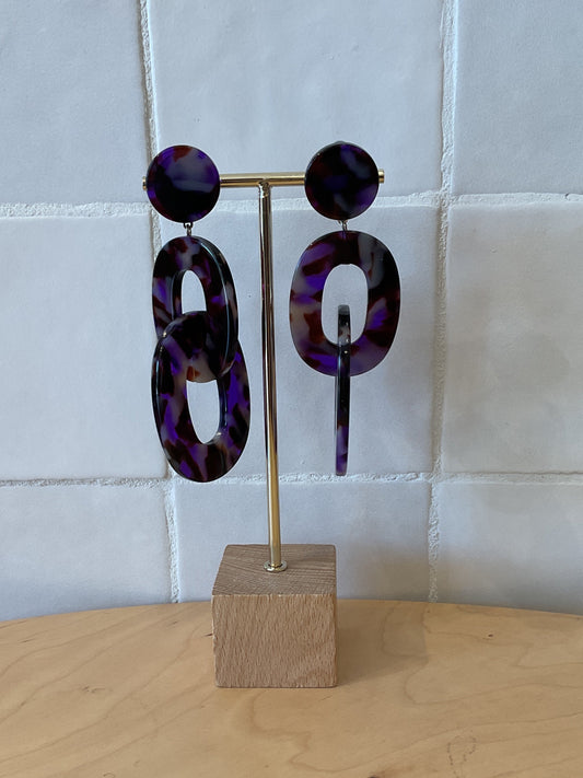 Nina maille earrings acetate purple