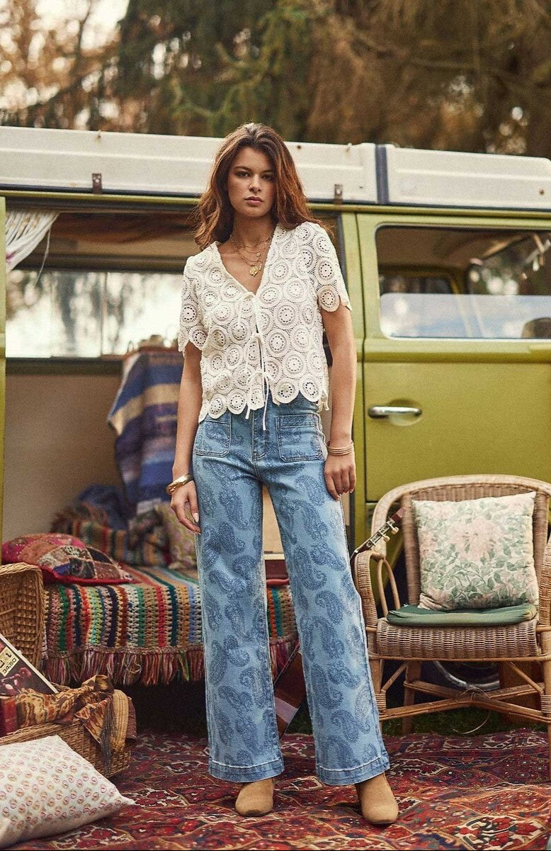 Talia Top English Embroidery White