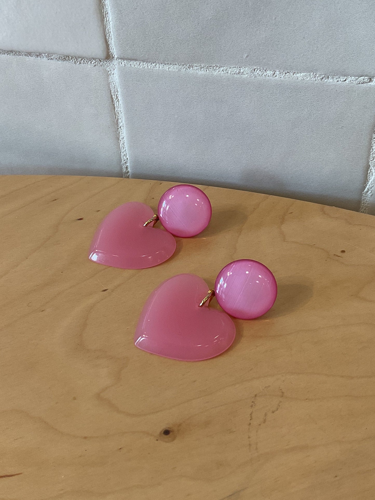Heart Love pink Small Earrings