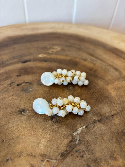 Grappes Earrings Cream