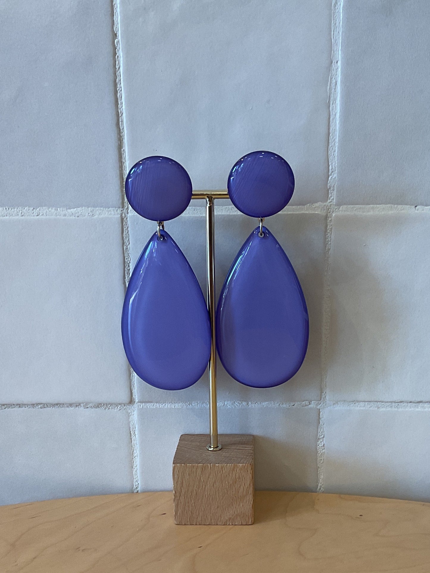 Lima Large Clip Earrings Purple