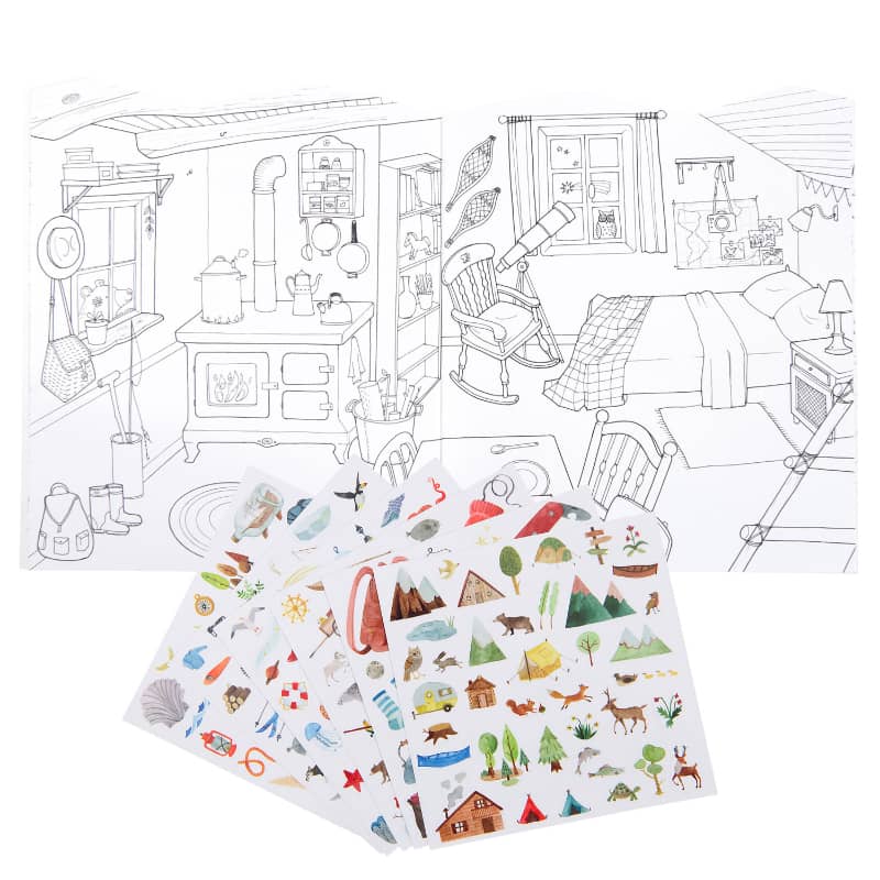Coloring book Stickers - Explorer Theme