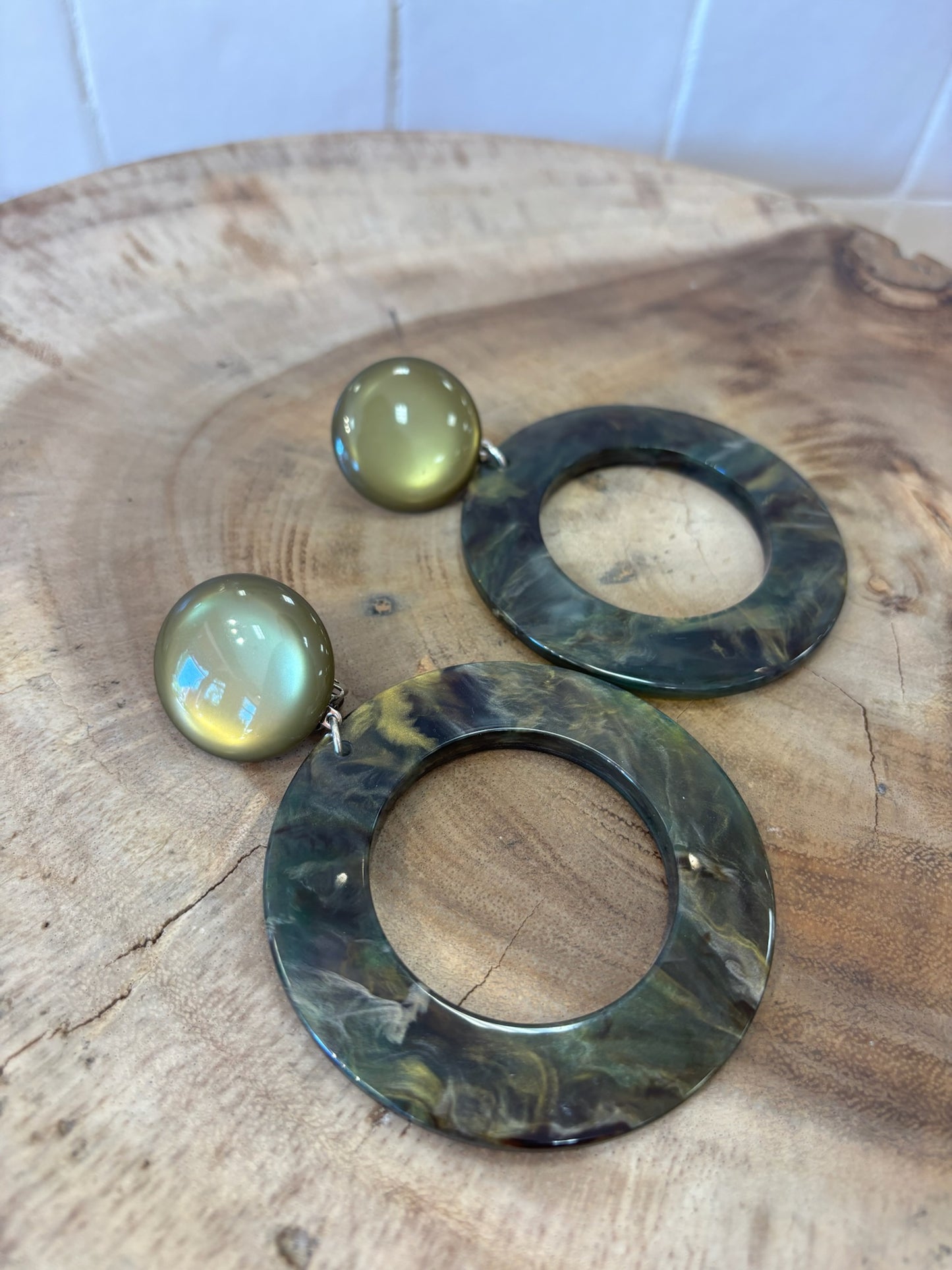 Josephine earrings marble green