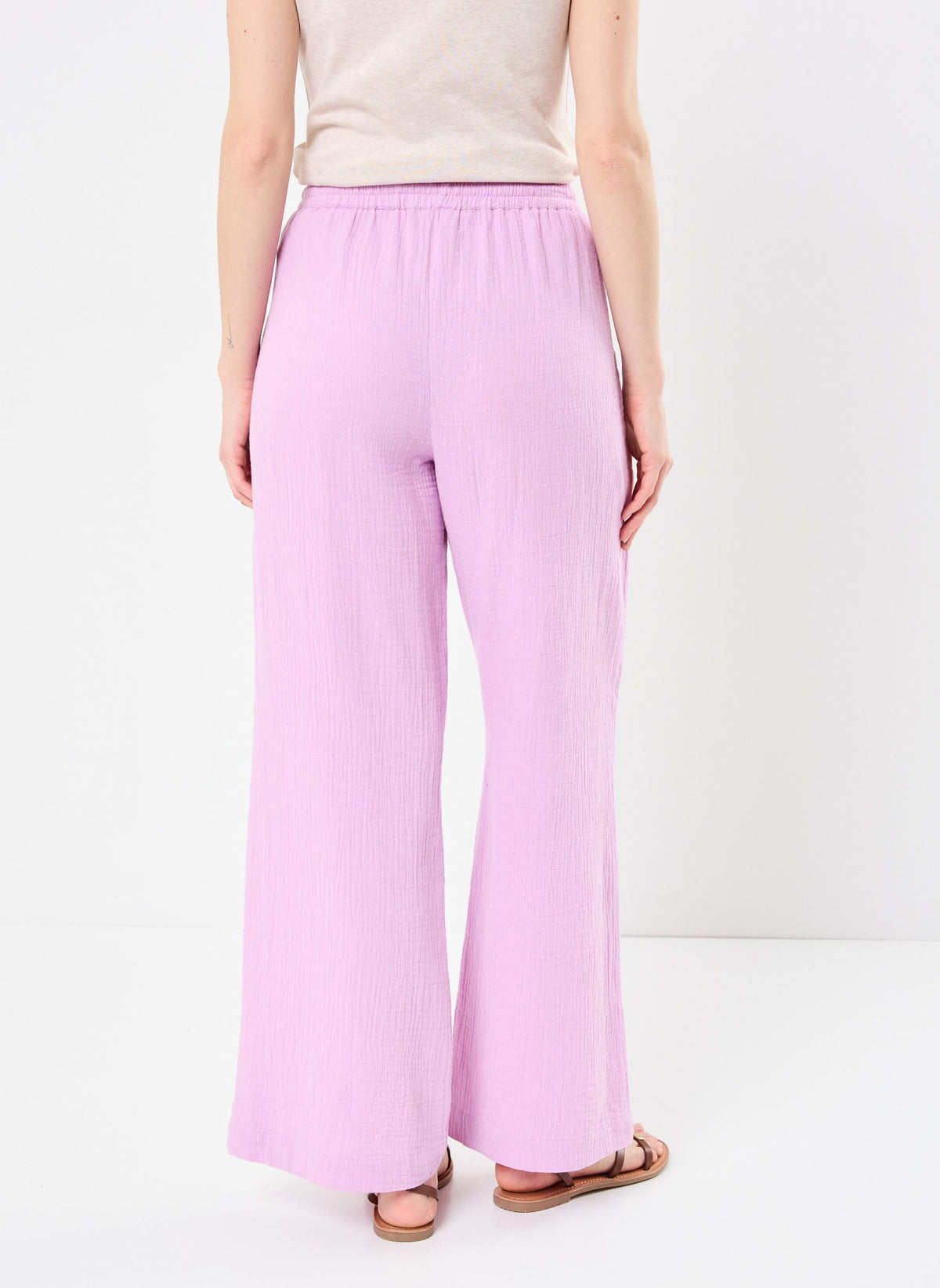 Palmy Gauze Cotton Pants Pink