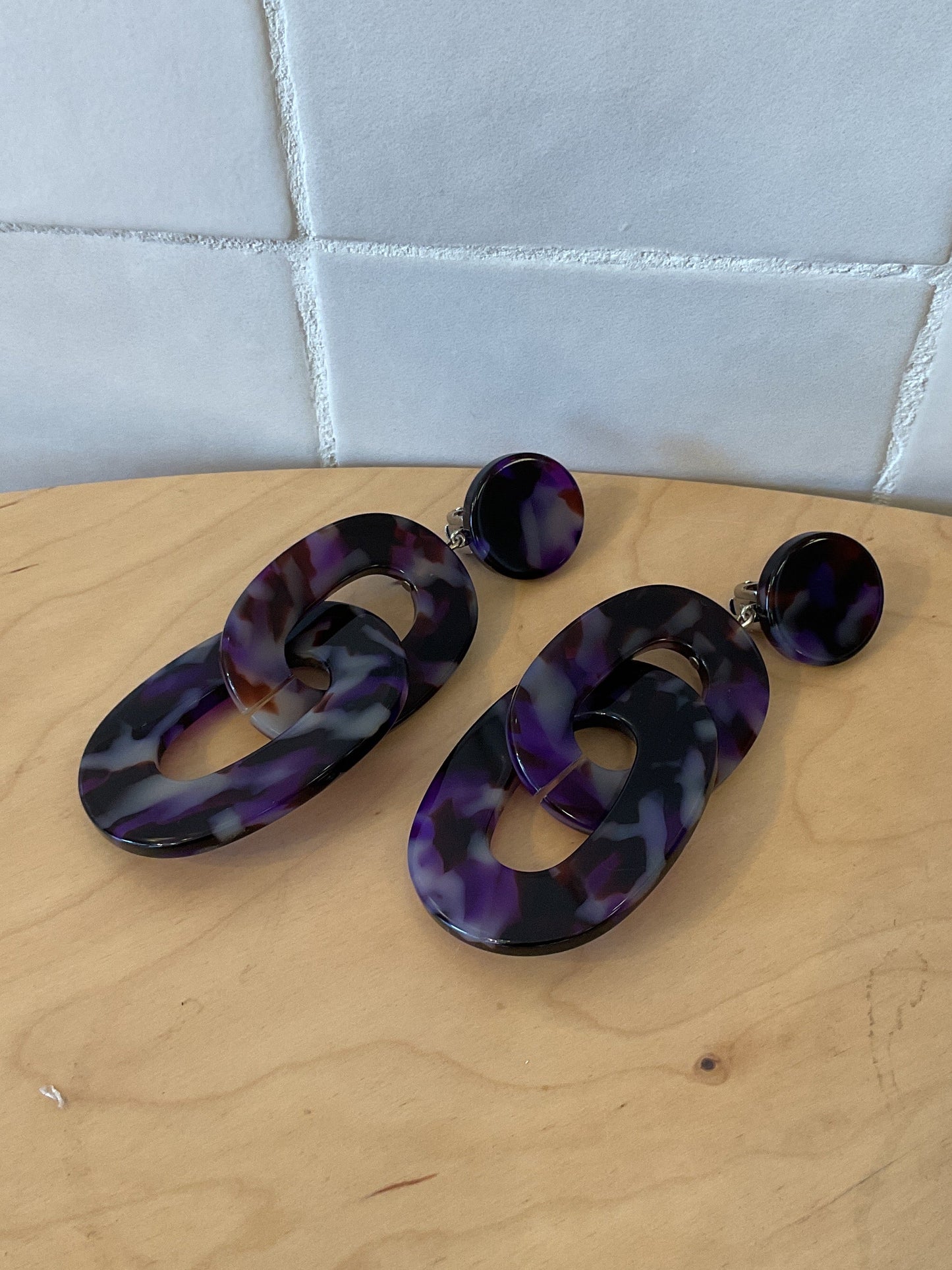 Nina maille earrings acetate purple