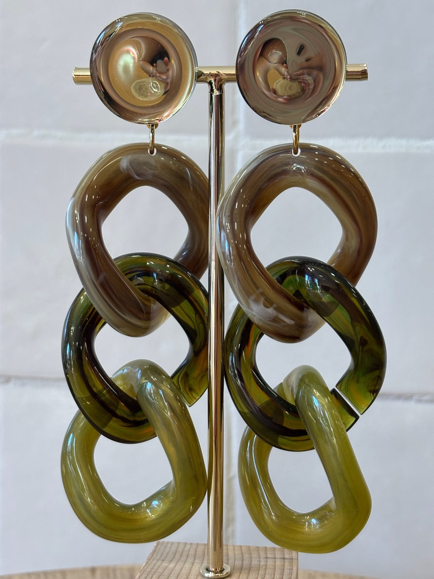 Maille XXL Earrings Kaki marble