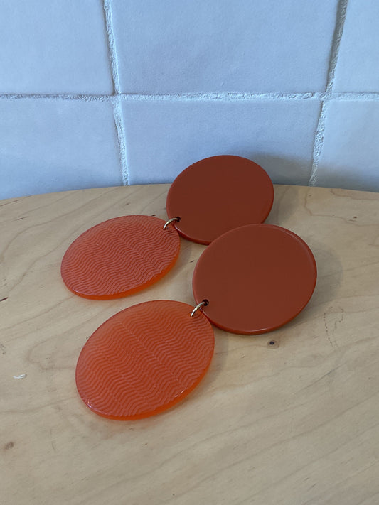 Girafe Large Orange clip-on Earrings - Francine Bramli