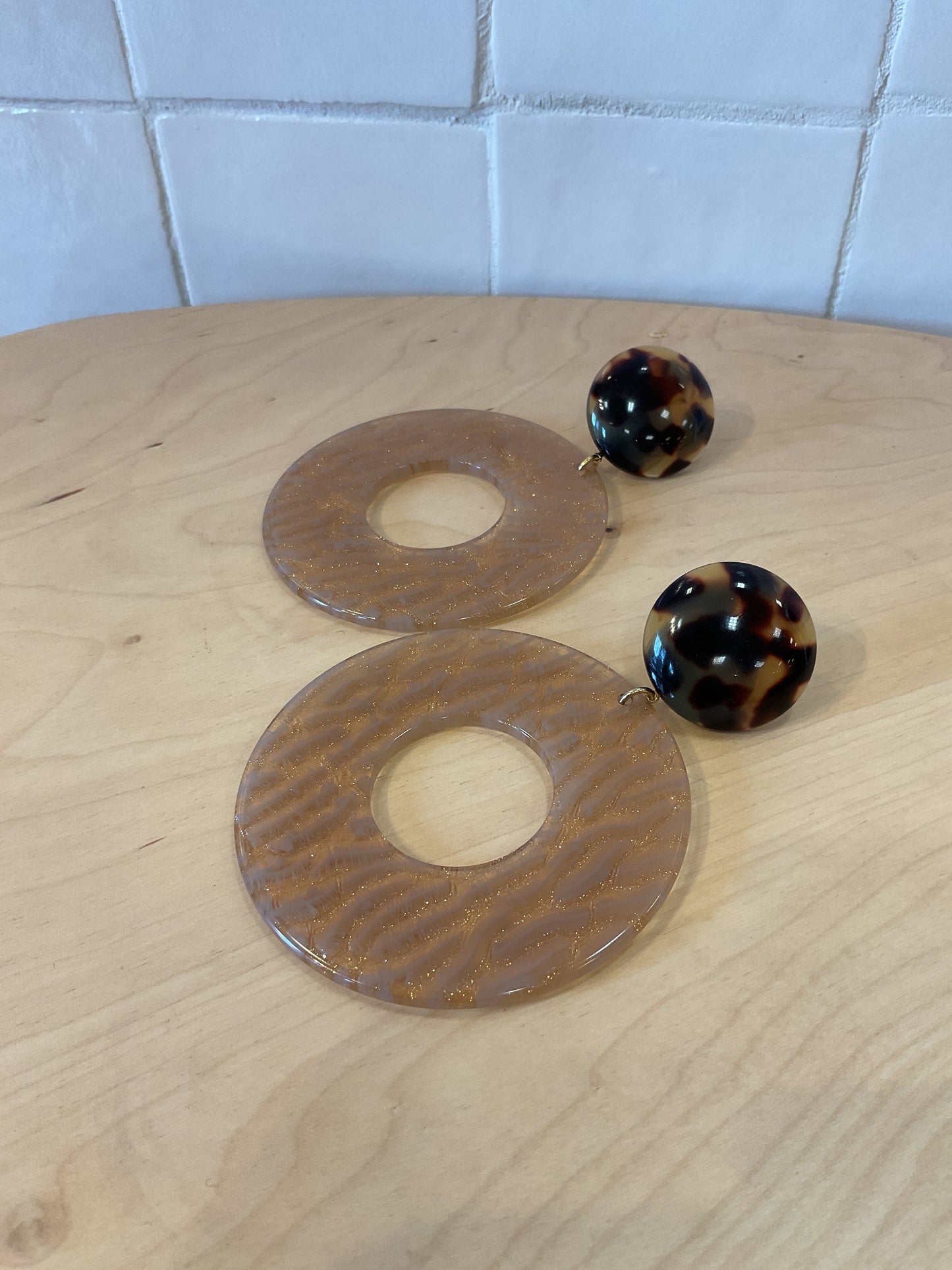 Yuki Earrings Zebra Brown