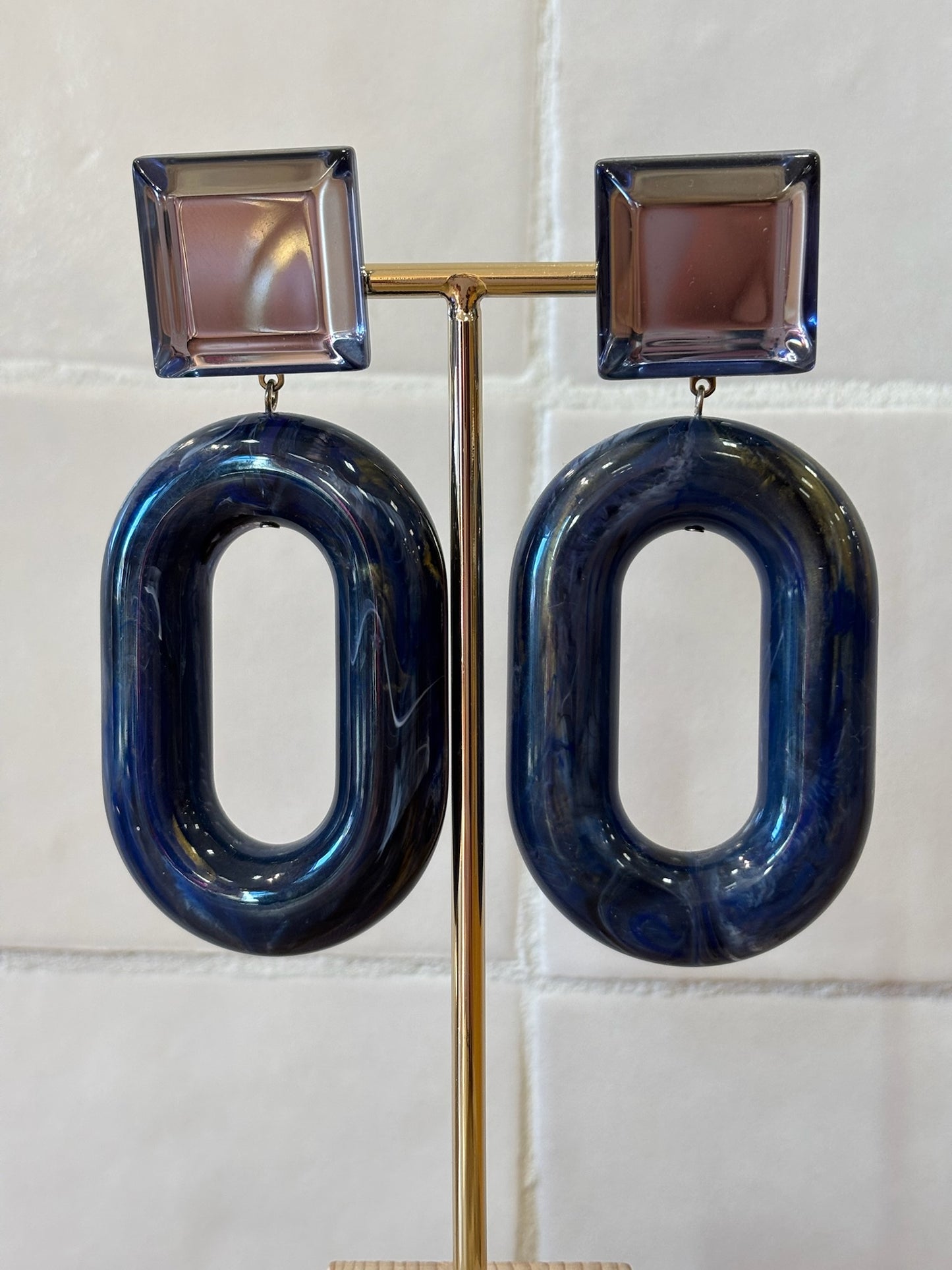 Anthemis XL earrings marble blue