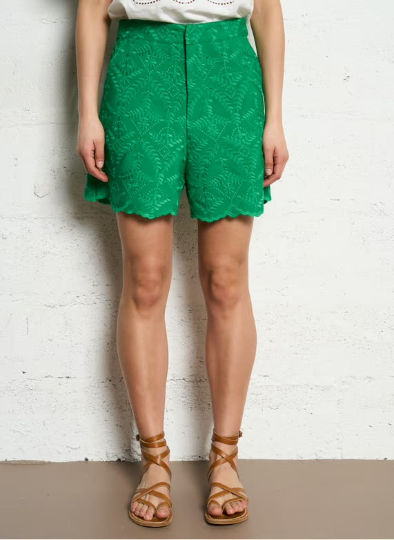 Sonia Embroidered Green Short