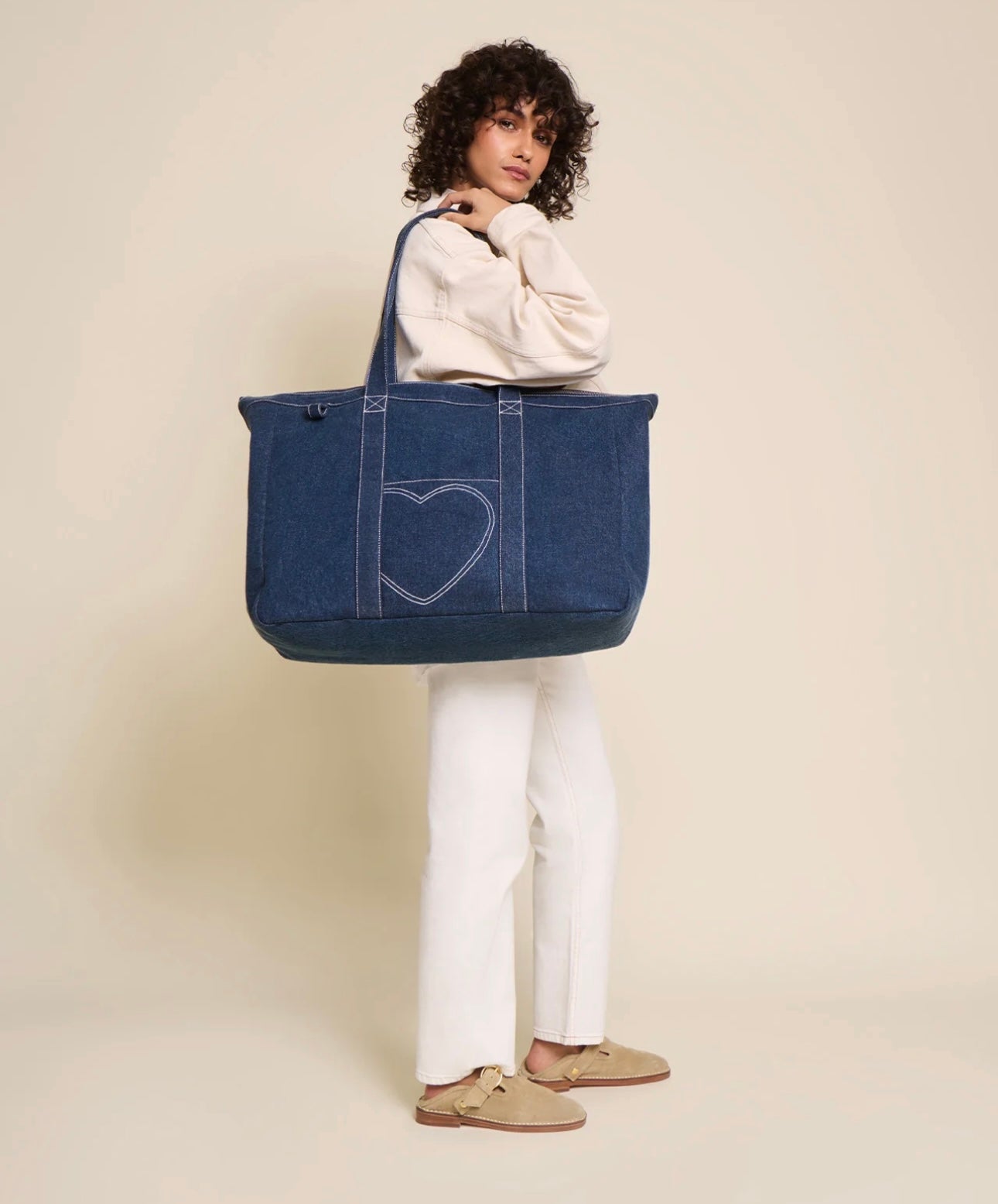 Extra-Large Tote Bag Denim Blue