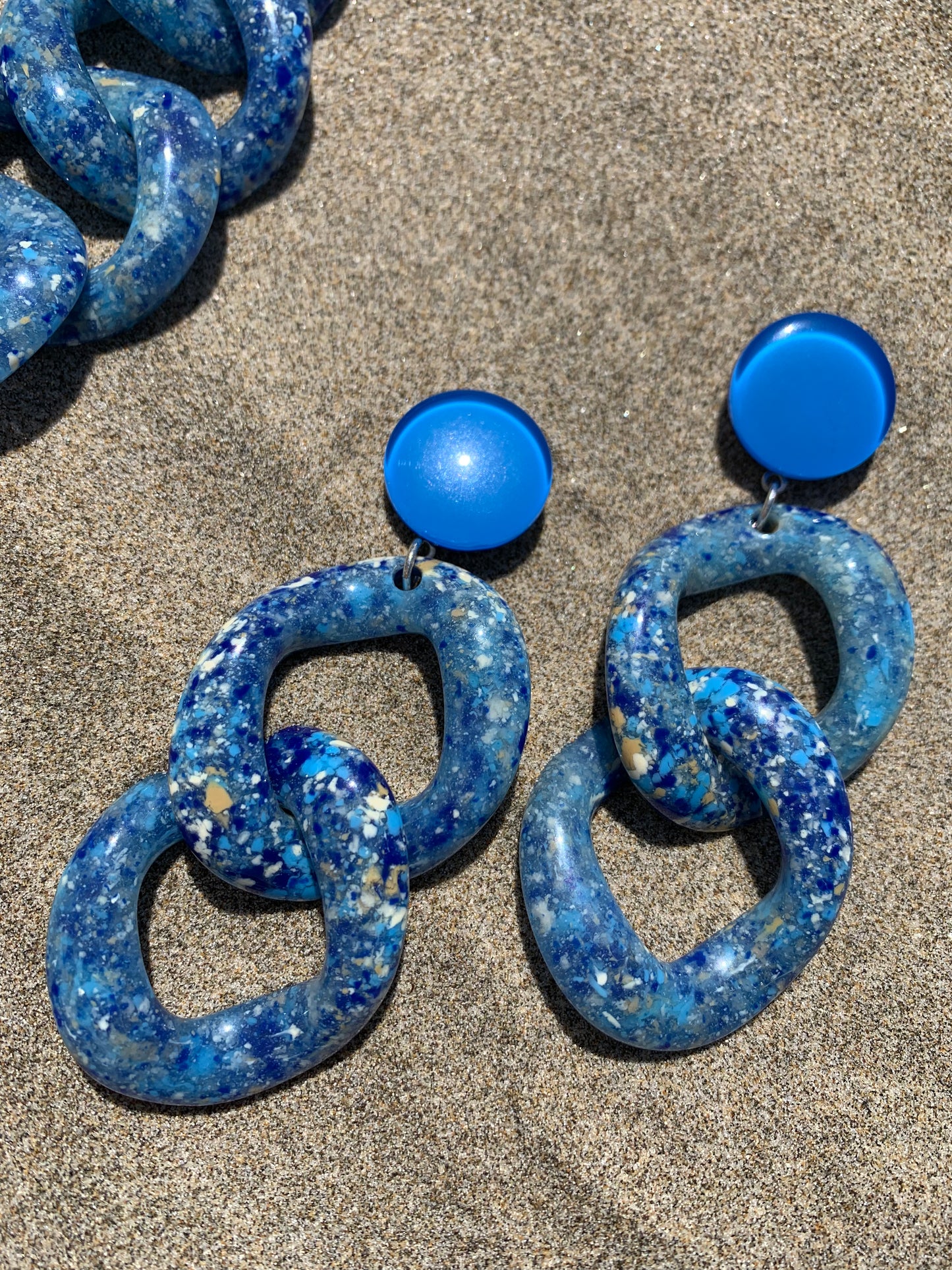 Maille Earrings Marble Blue