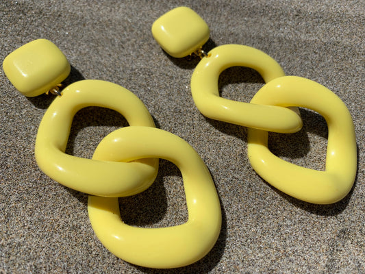 Maille Earrings Yellow - Francine Bramli