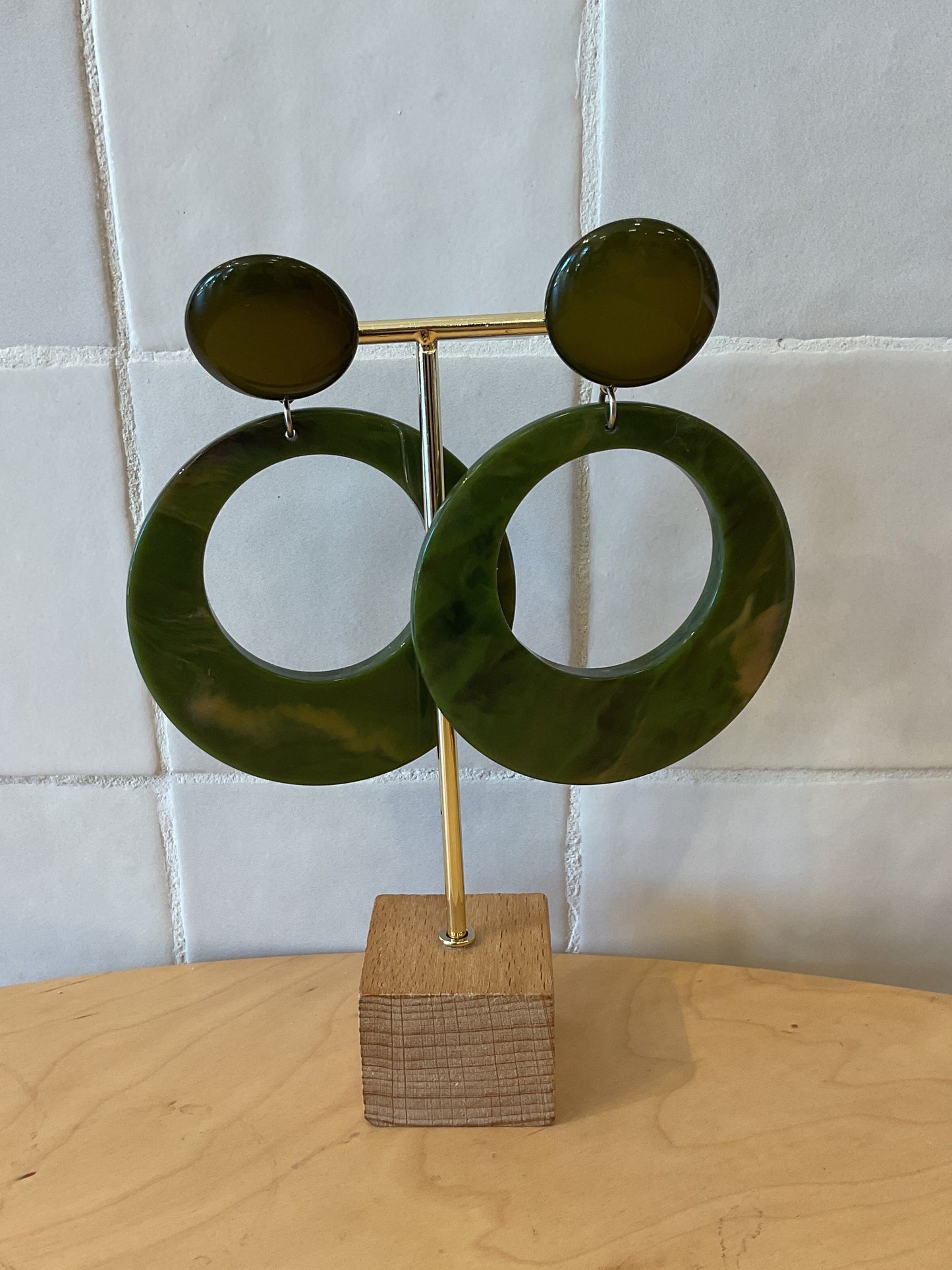 Cloe earrings marble green