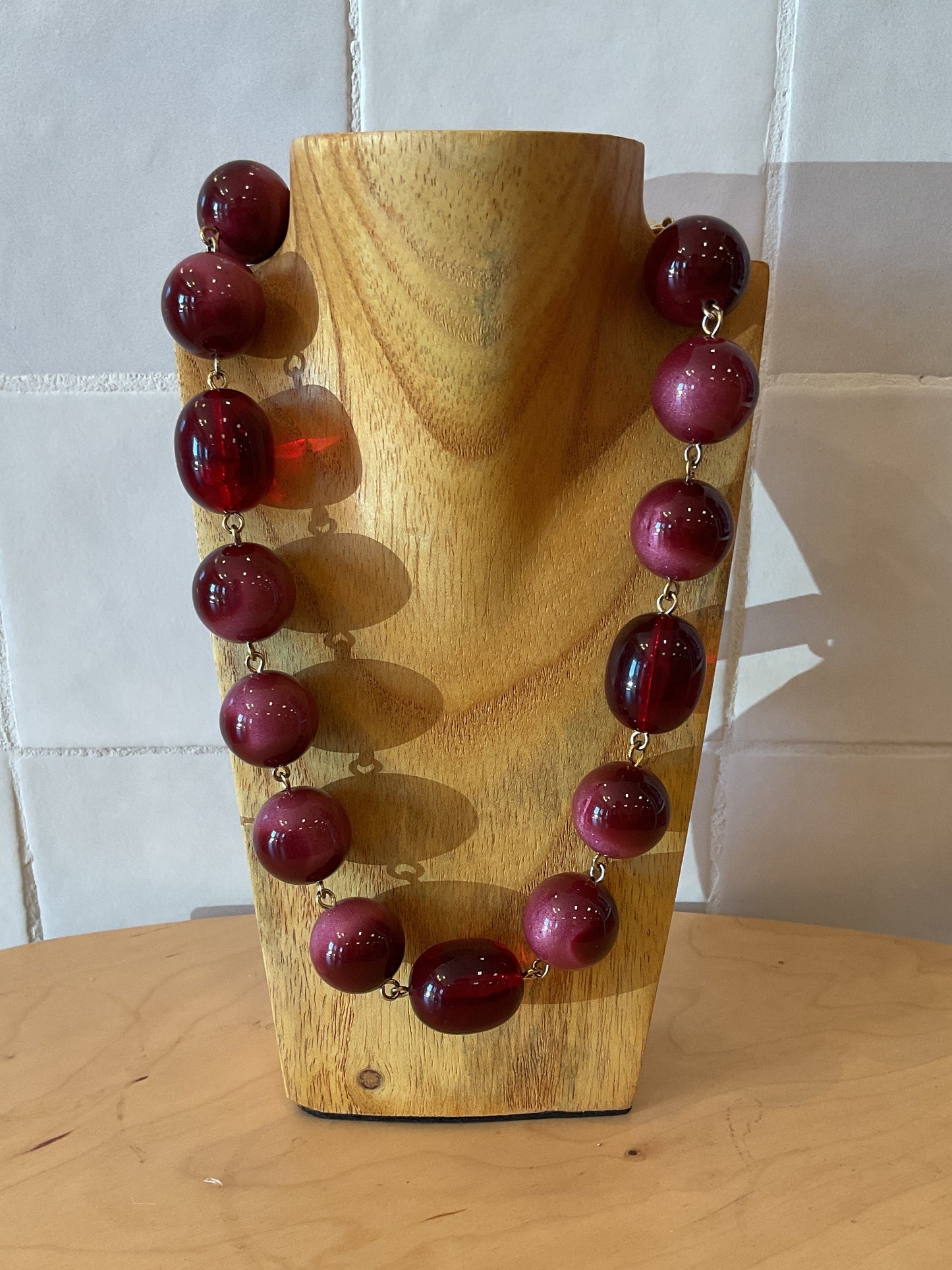 Balls burgundy Necklace - Francine Bramli