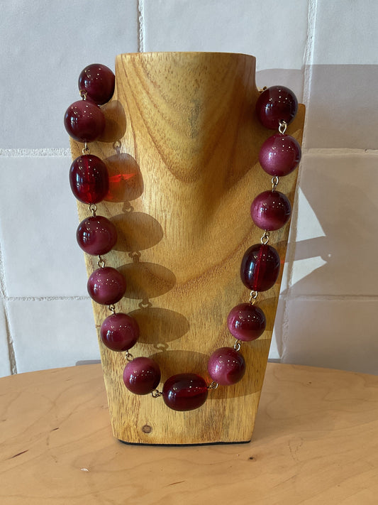 Balls burgundy Necklace - Francine Bramli