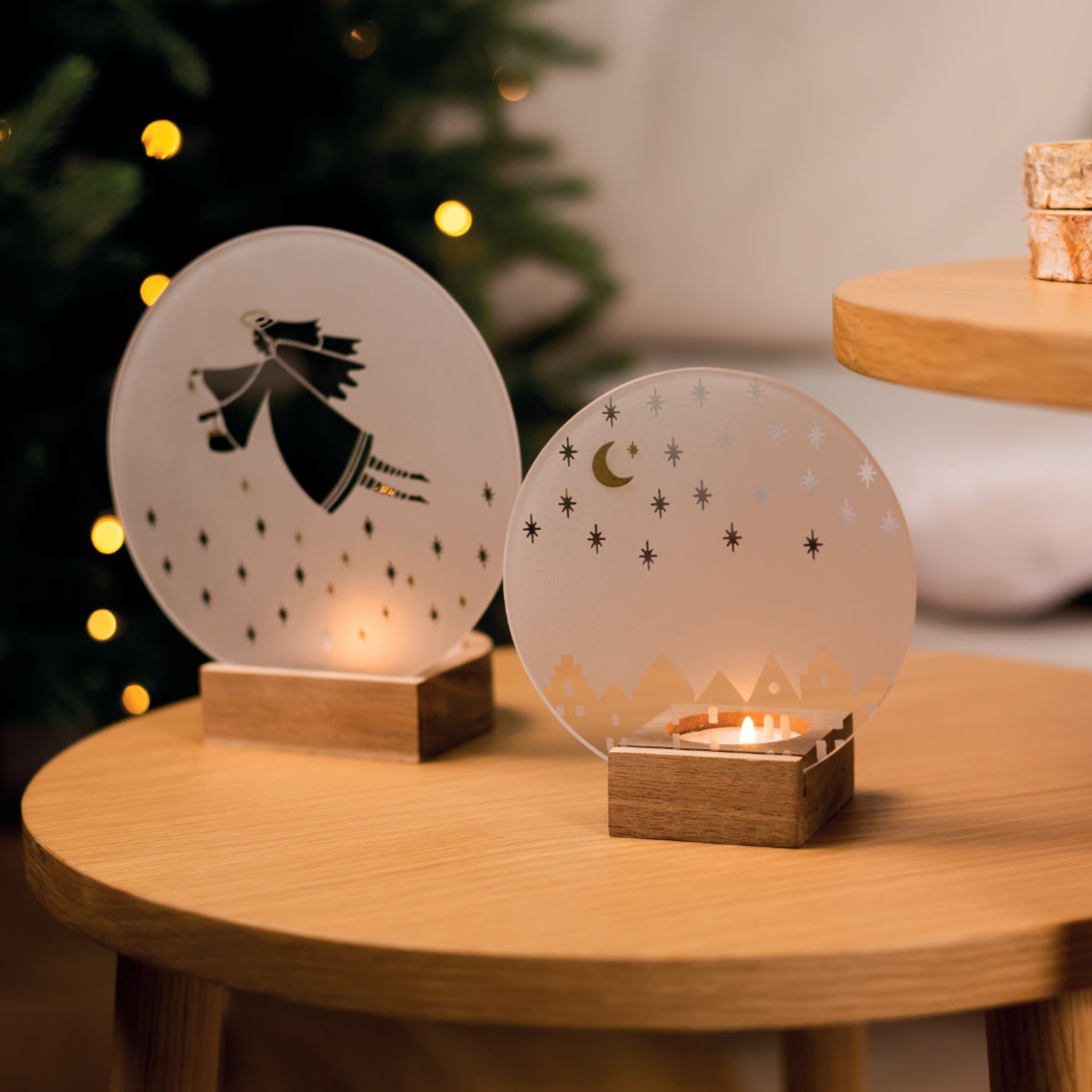 Glass Poetry light houses Tealight holder gold porcelain