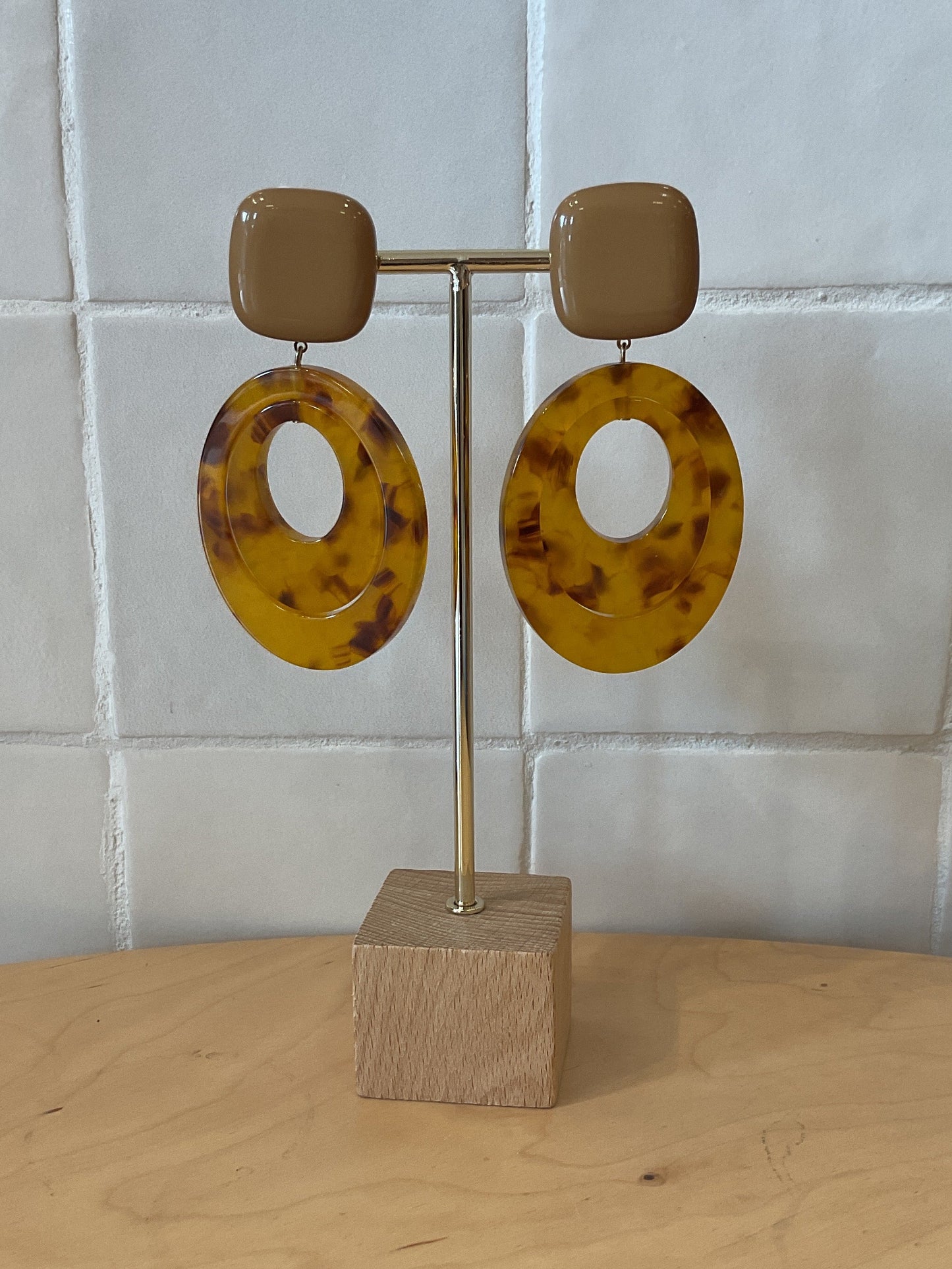 Miel pierced Earrings brown - Francine Bramli