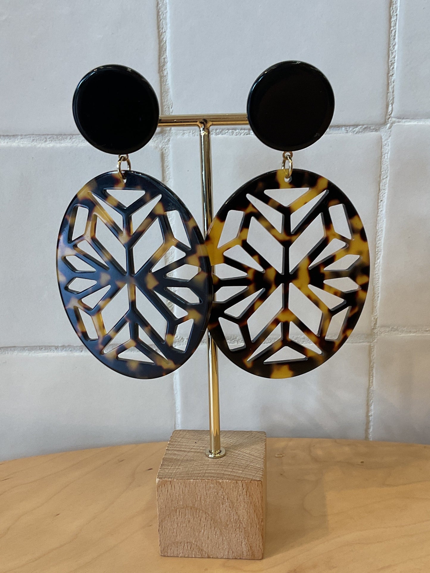 Frost XXL Long Earrings Brown
