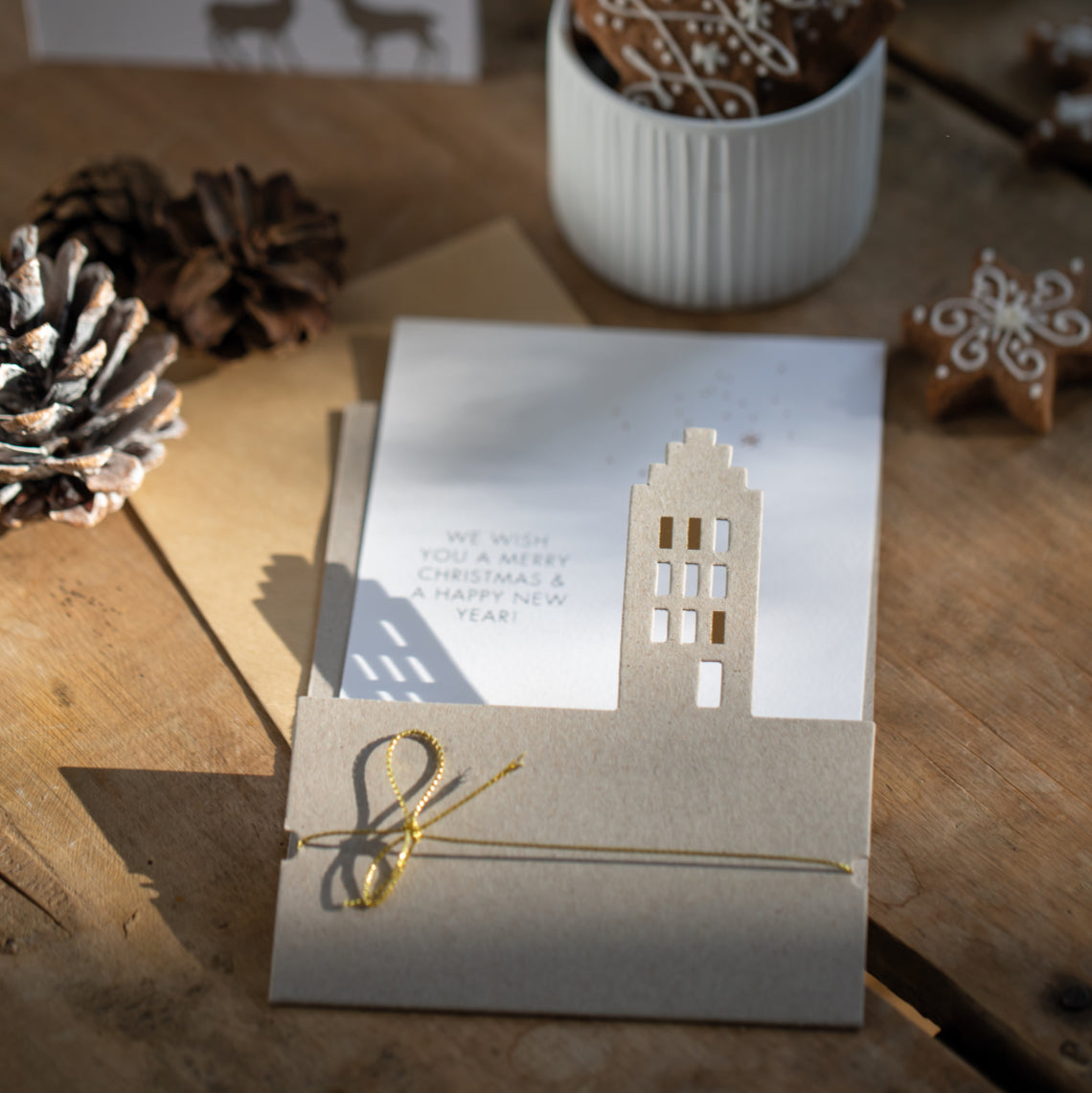 Winter Card We wish you a merry Christmas & Happy New Year Greetings Card