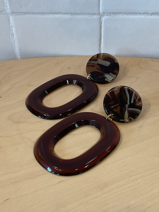 Tahira XL Transparent brown earrings