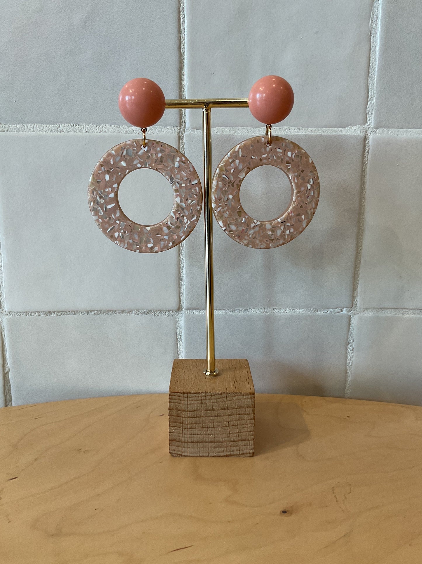 Granito Pierced Earrings Terraso Pink