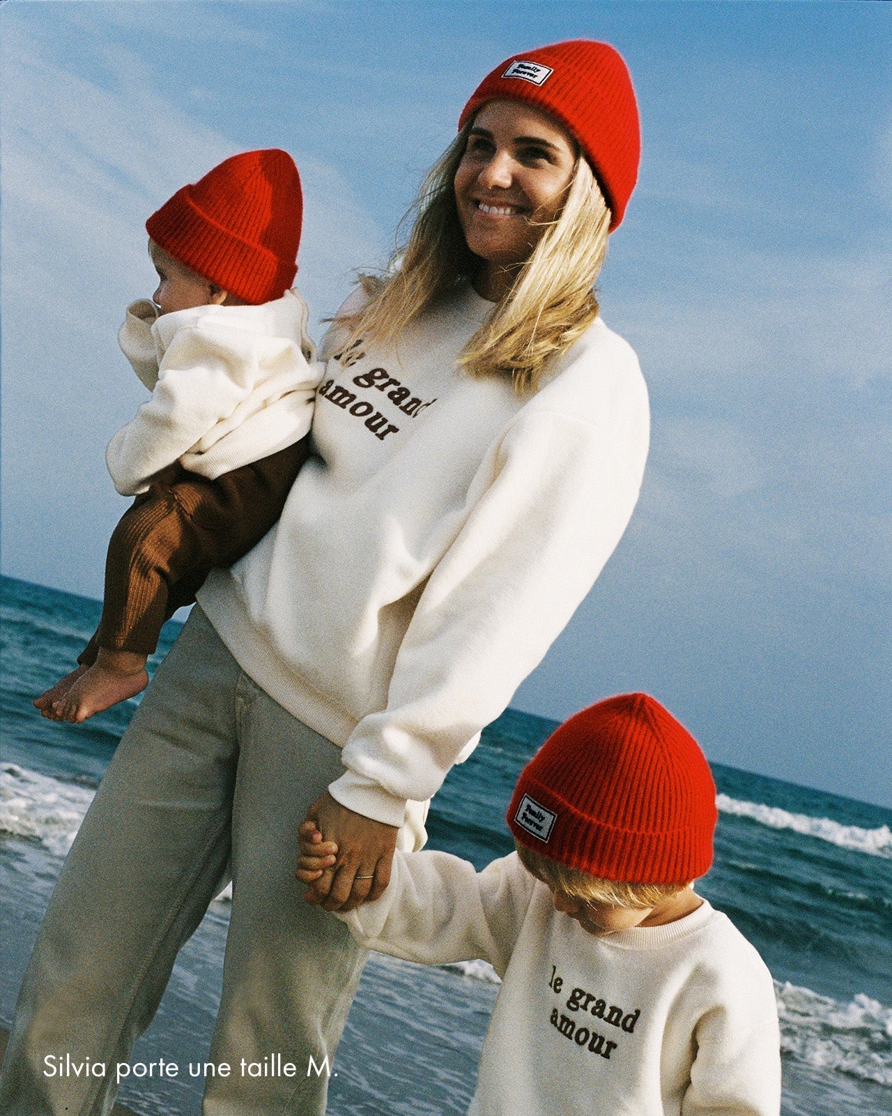 Sweat « Le Grand Amour » Recycled Fleece Cream & Camel