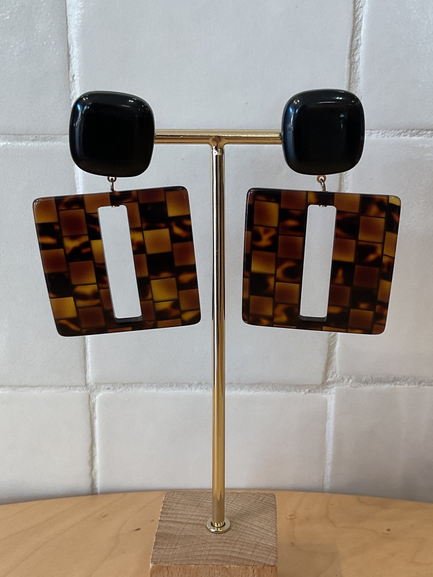 Nocturne pierced brown Earrings - Francine Bramli