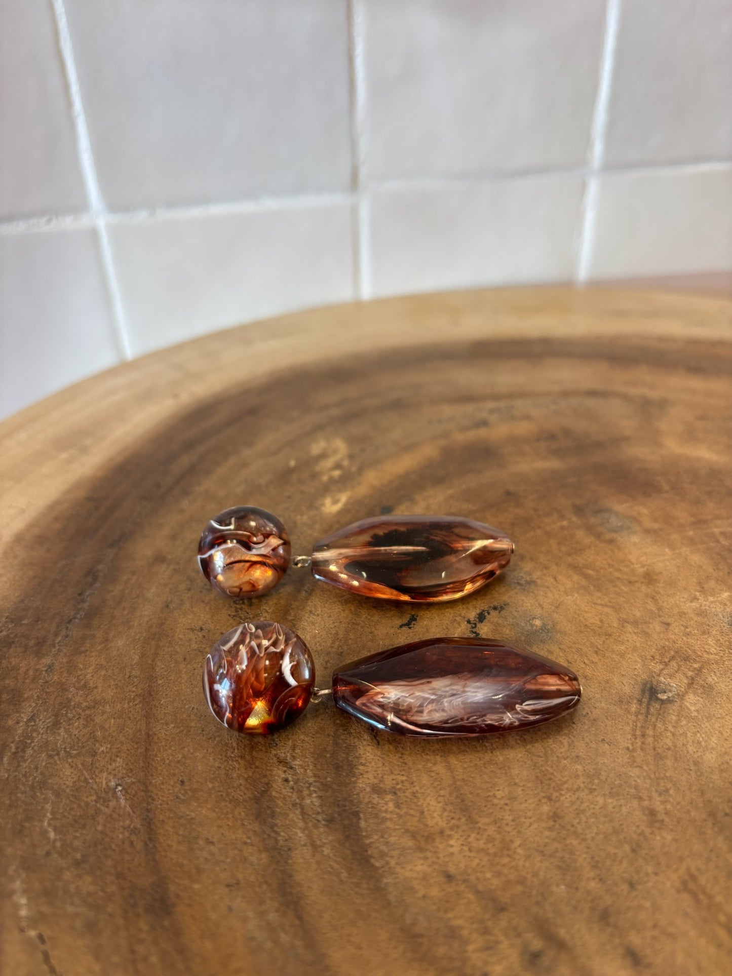 Seychelles earrings transparent marble Brown
