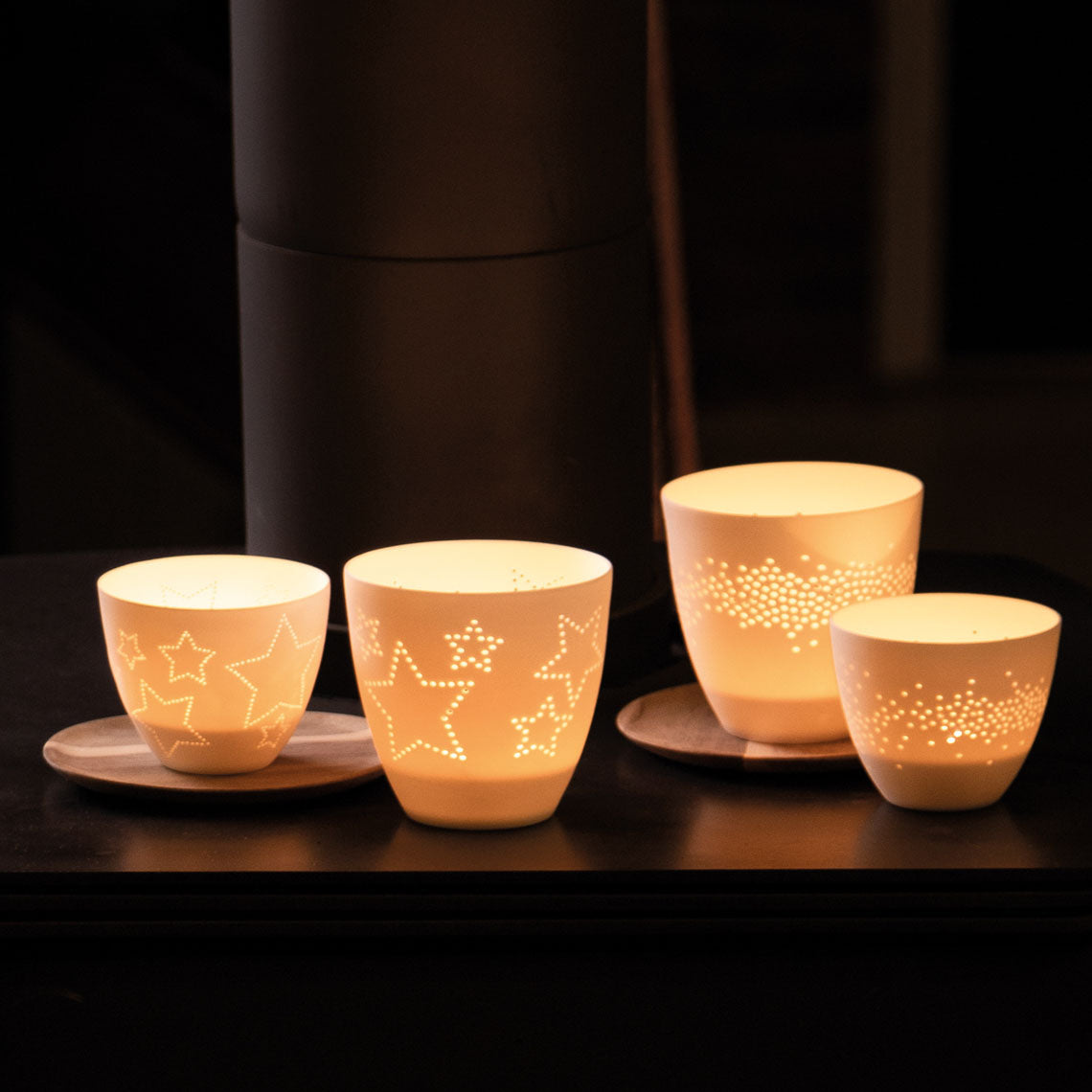 Poetry light start sky Tealight holder porcelain