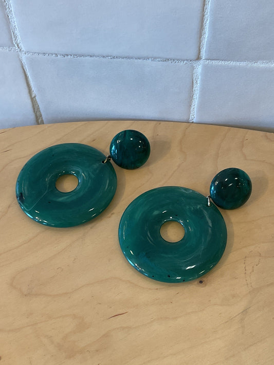 Donuts Marble Green Earrings