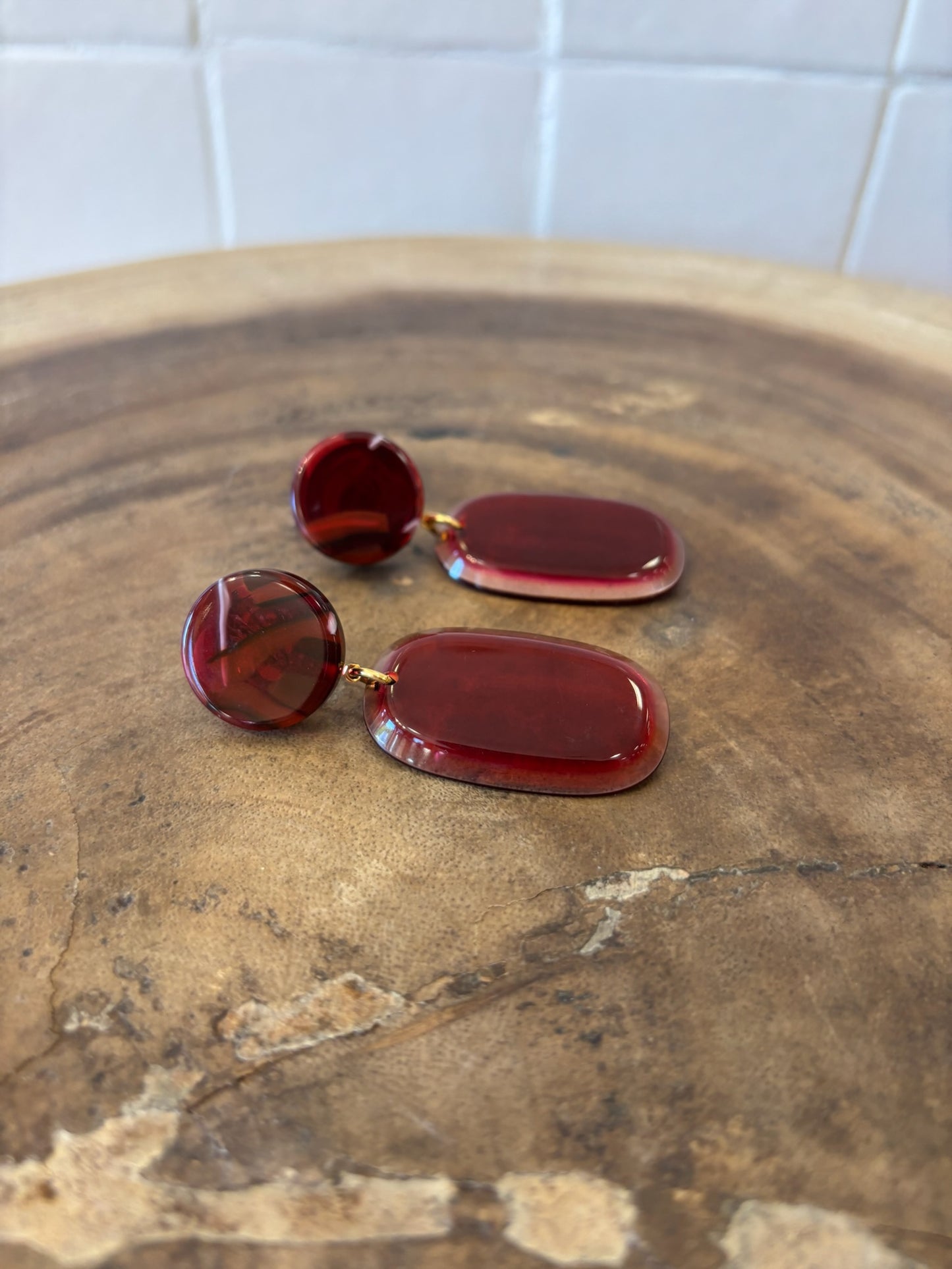 Ruby Earrings red transparent