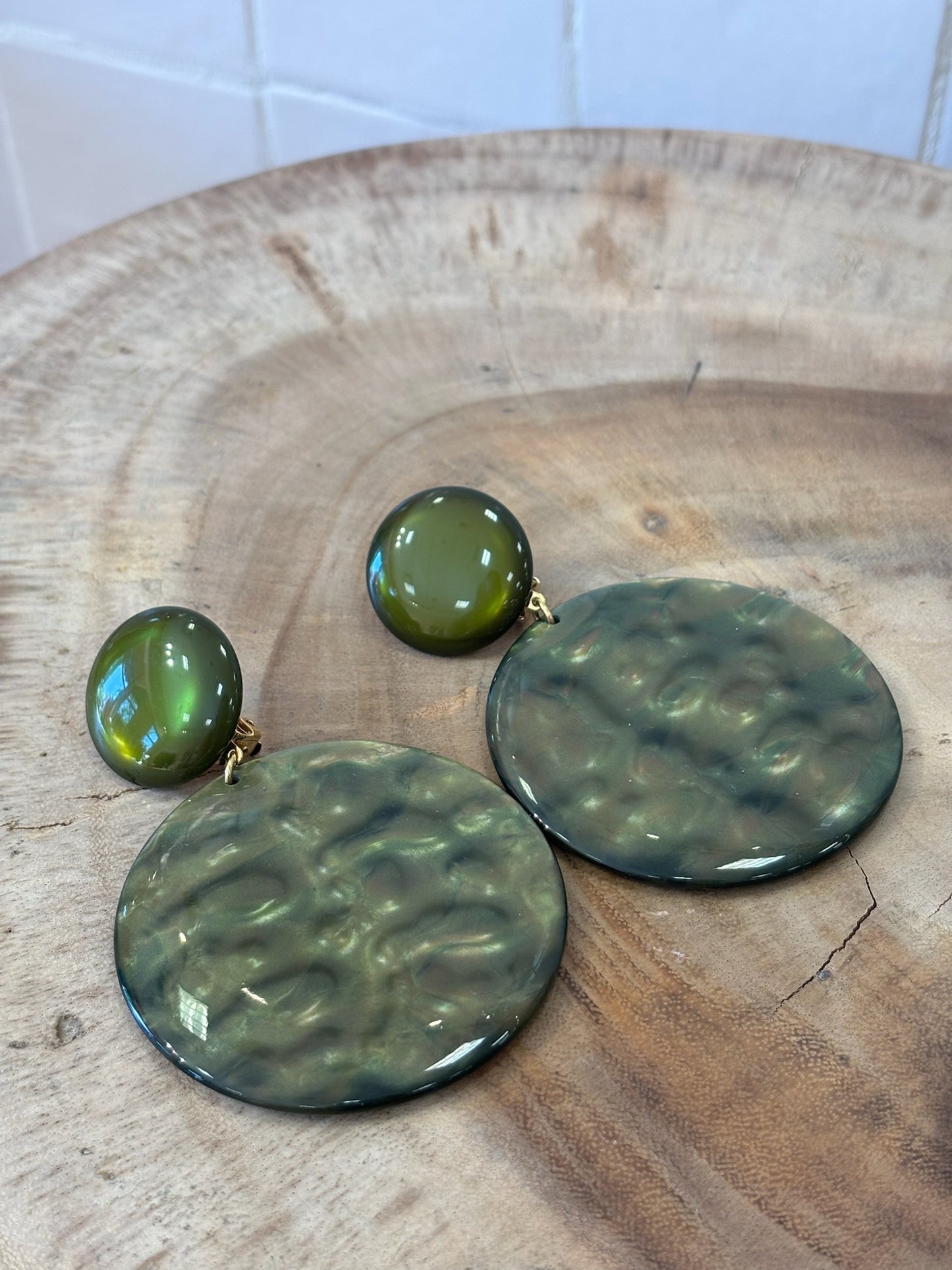 Gabrielle earrings marble green