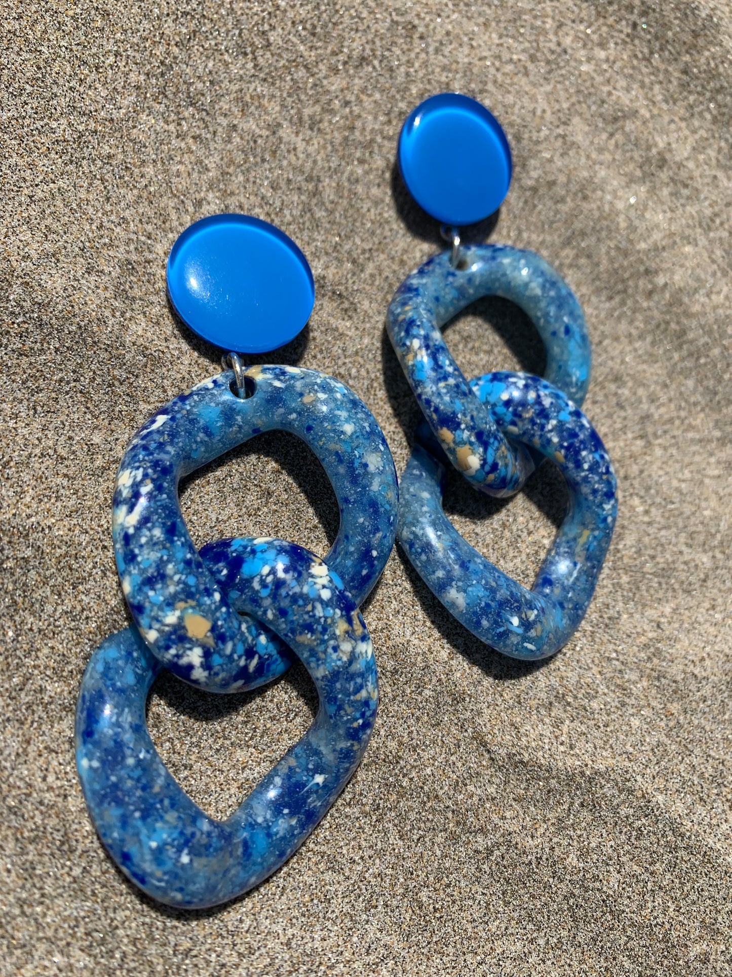 Maille Earrings Marble Blue